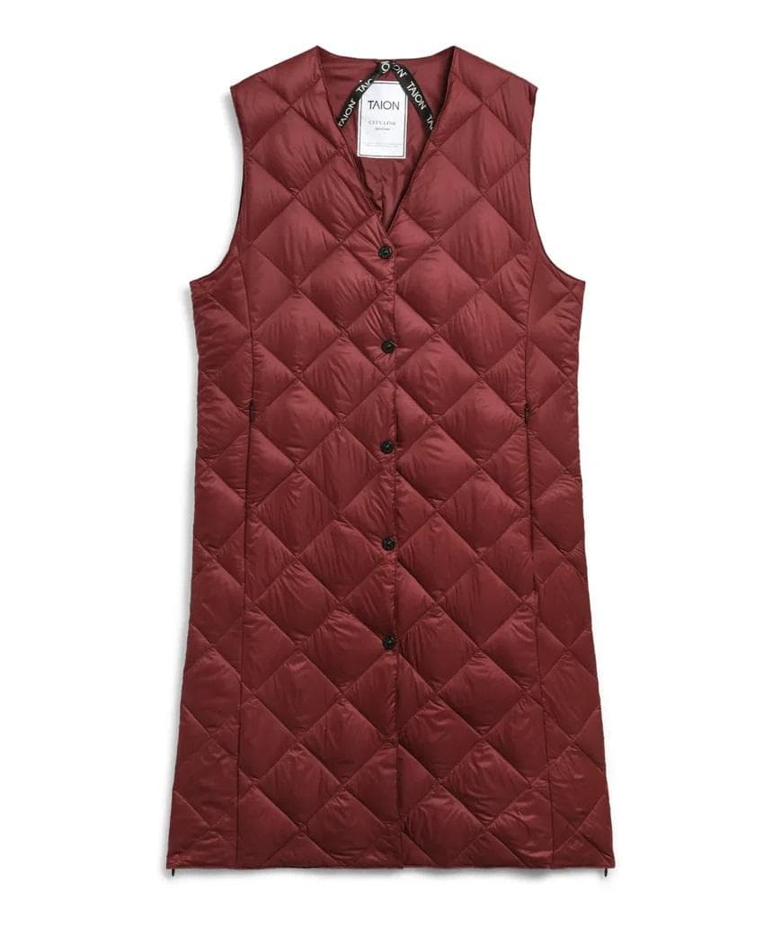 TAION CITY LINE ダウンベスト バーガンディ