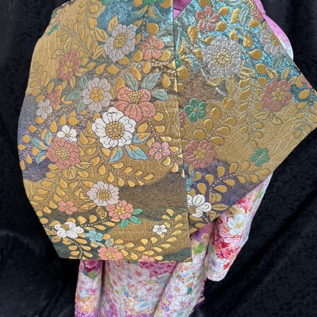 美品　辻ヶ花　地紋　花絞り　ガード加工　ぼかし　振袖　※振袖・パール重ね衿のみ