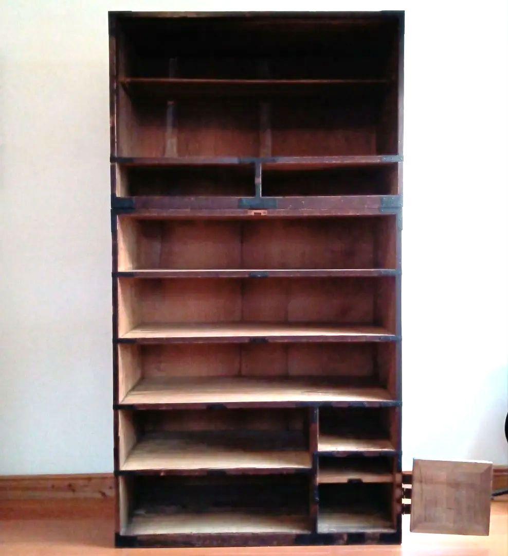 幕末〜明治初期頃　帳場箪笥 商家用／鉄金具多数／書き印あり