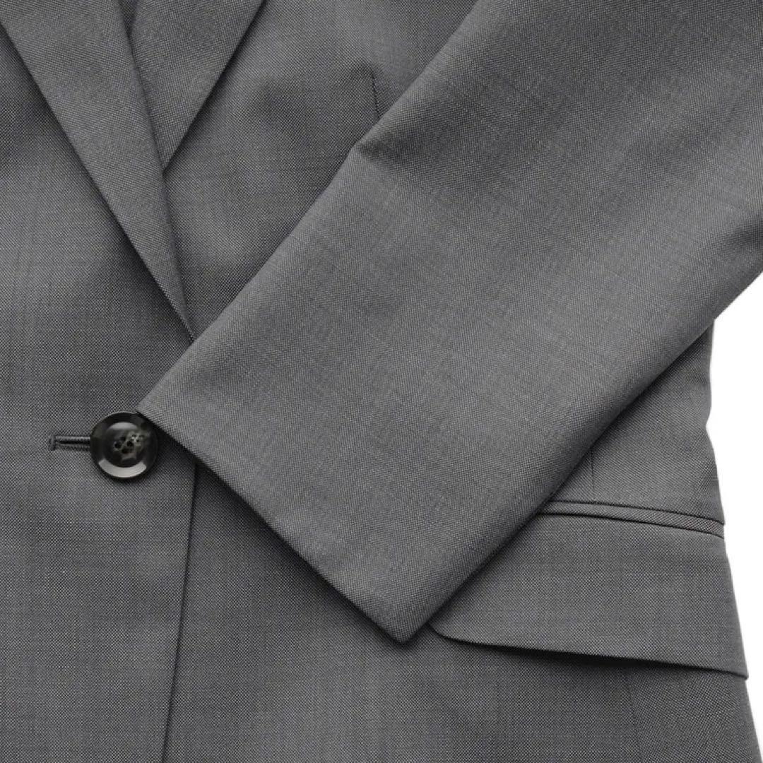 洗える360°キレイスーツ グレーピンドットテーラードジャケット パンツ