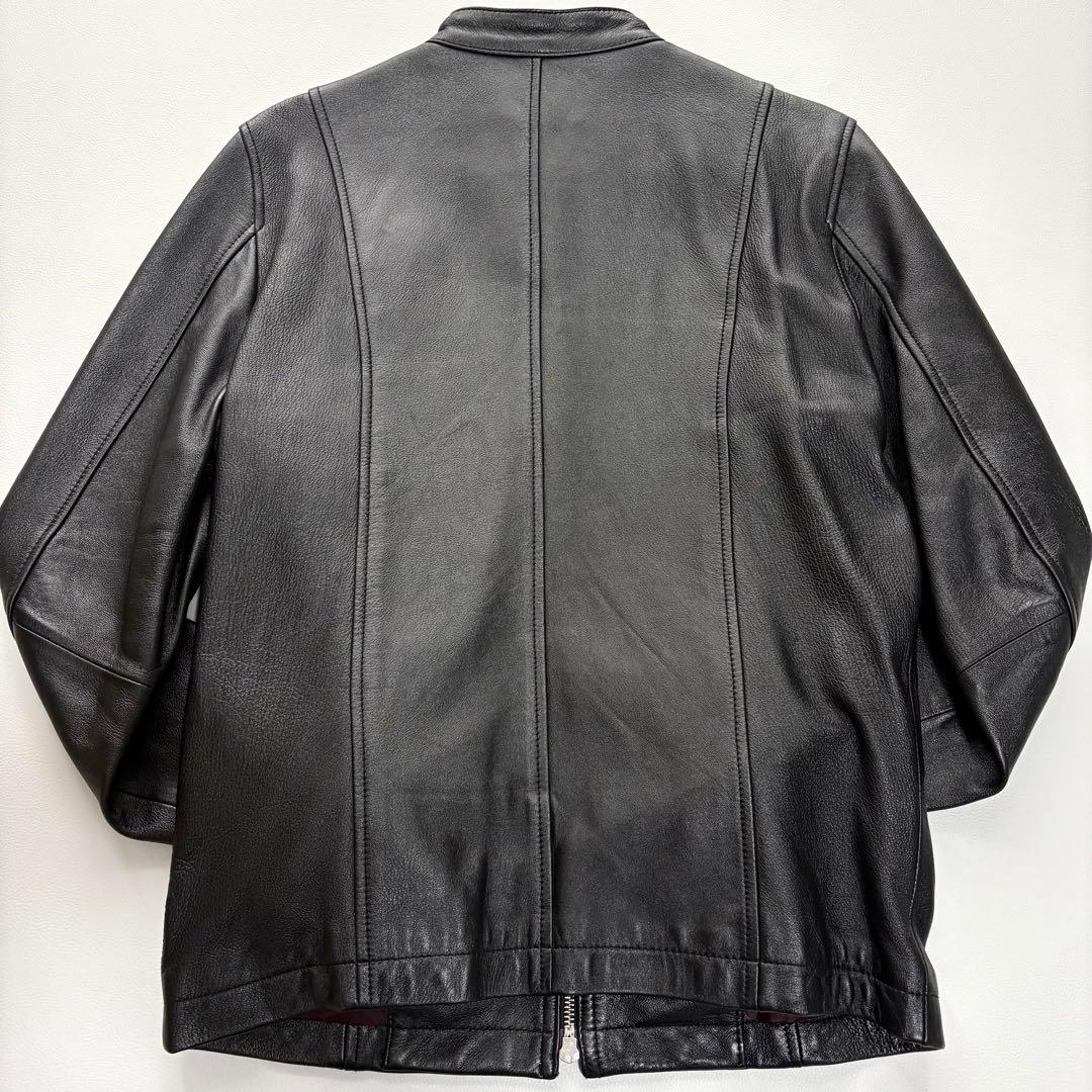 極美品 L相当 ミッシェルクラン ラムレザー シングル ライダース 光沢 肉厚