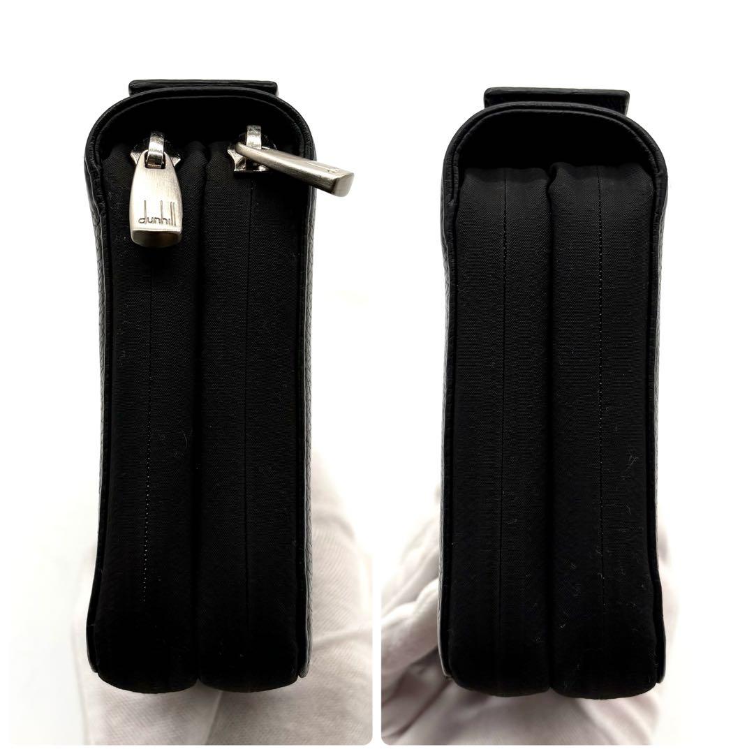 【極美品】ダンヒル オーガナイザー 長財布 ダブルジップ レザー ブラック