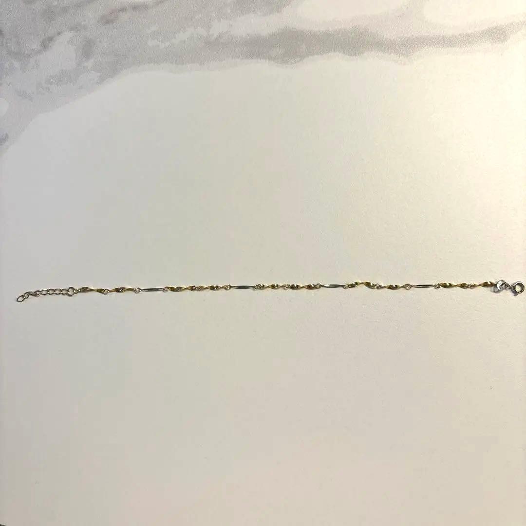 極美品K18 デザインブレスレット｜18金｜16〜18cm調節可｜上品でキラキラ