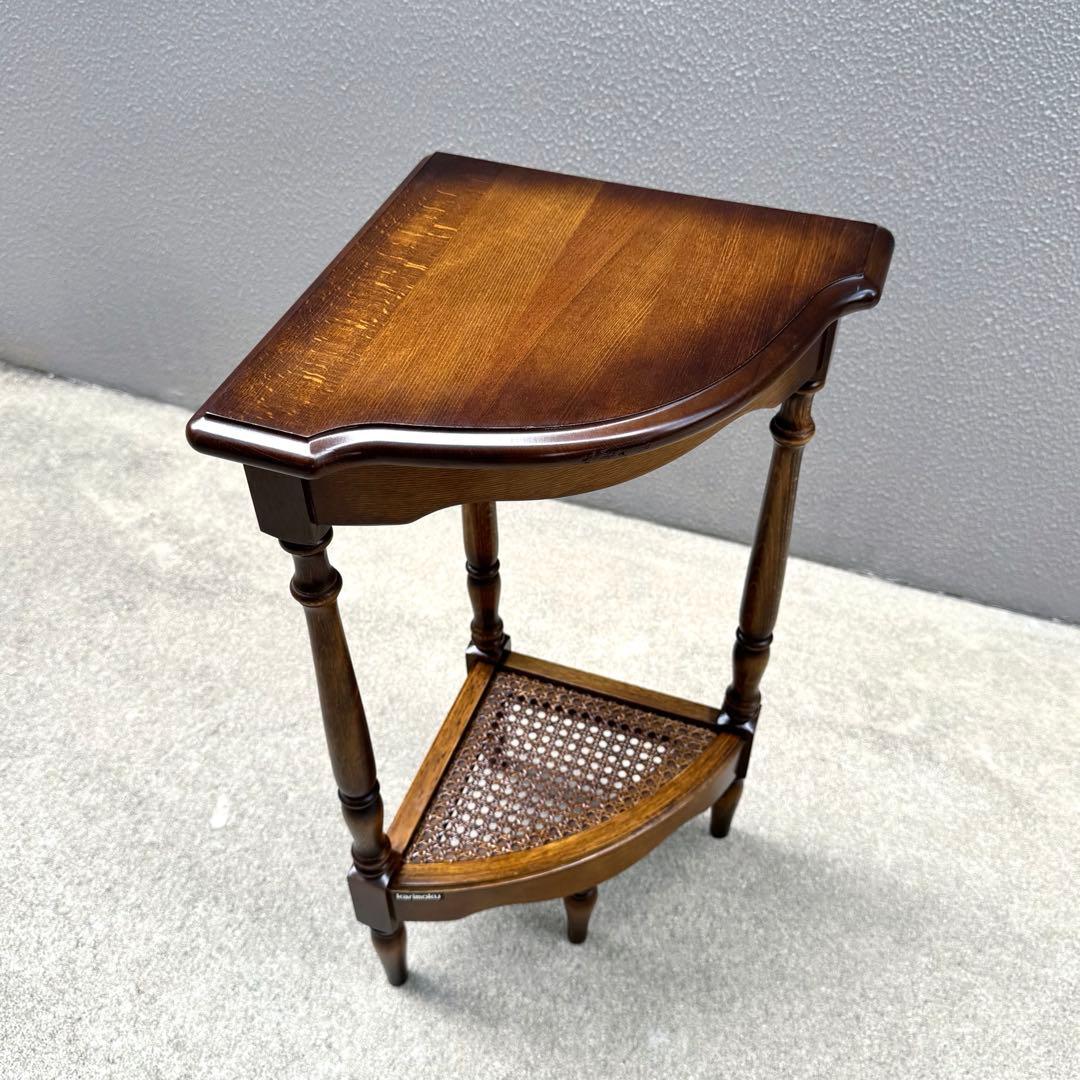 カリモク コロニアル コーナーラック アンティーク ビンテージ ラック ろくろ脚