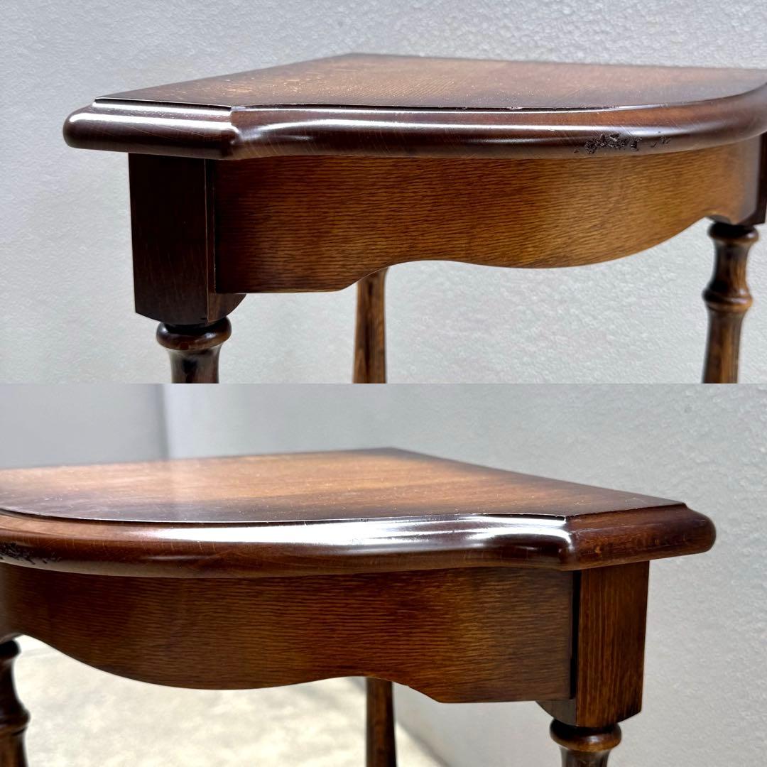 カリモク コロニアル コーナーラック アンティーク ビンテージ ラック ろくろ脚