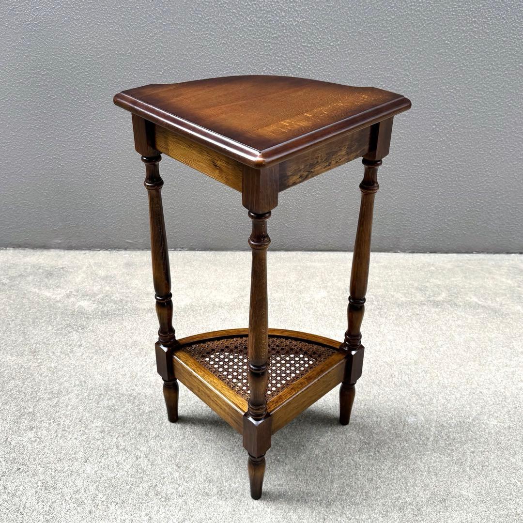 カリモク コロニアル コーナーラック アンティーク ビンテージ ラック ろくろ脚