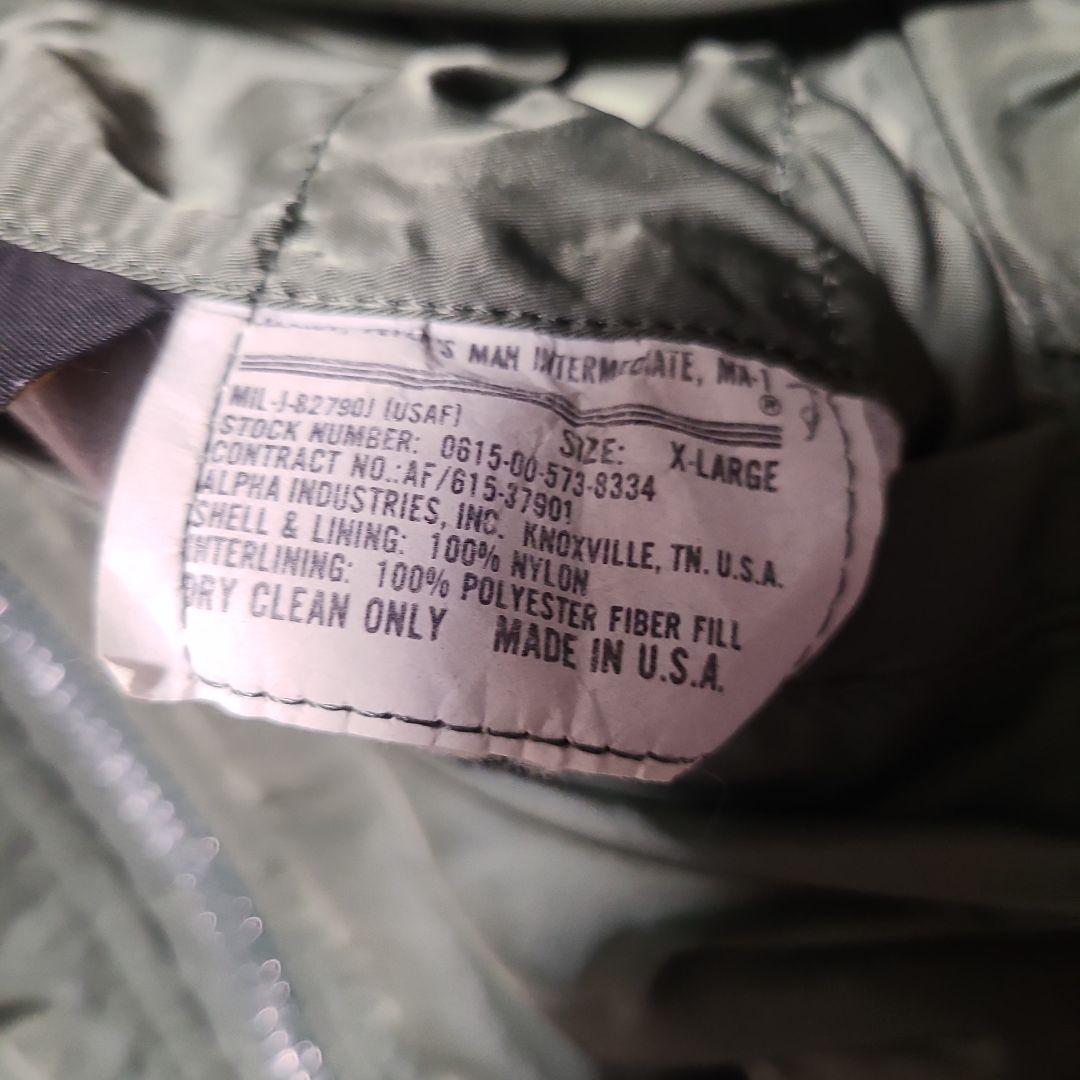 USA製 アルファ Alpha MA-1フライトジャケット オリーブグリーン