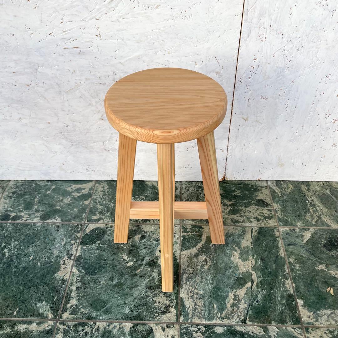 TORA　国産ひのき　丸椅子　木製スツール