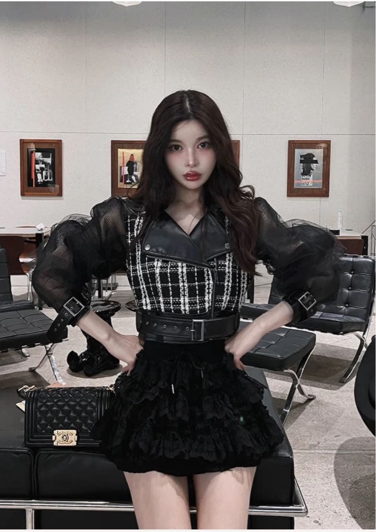 ダーリッチ メッシュデザインライダースジャケット