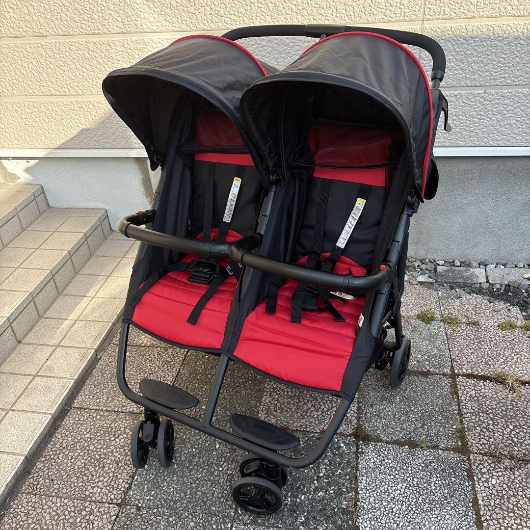 【送料無料】ココロンツイン 2人乗りベビーカー 【美品】