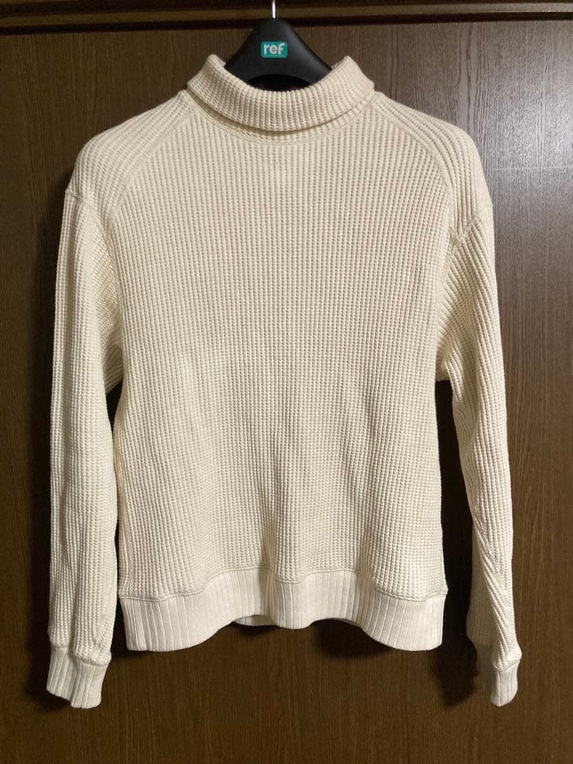 Jackman JM7468 ワッフル タートルネック Ivory アイボリー