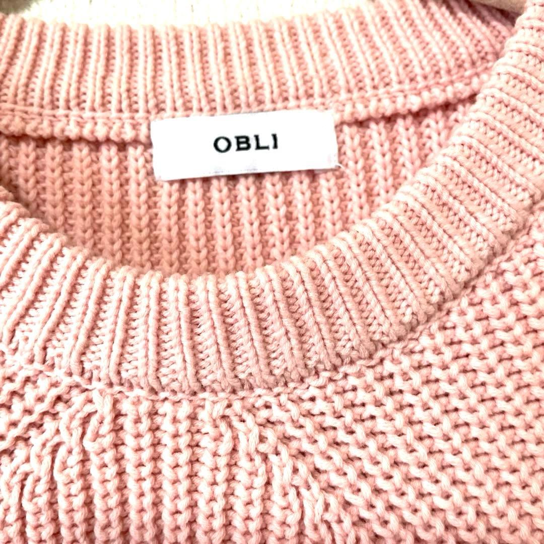 新品未使用OBLI コットンニットピンクセーター