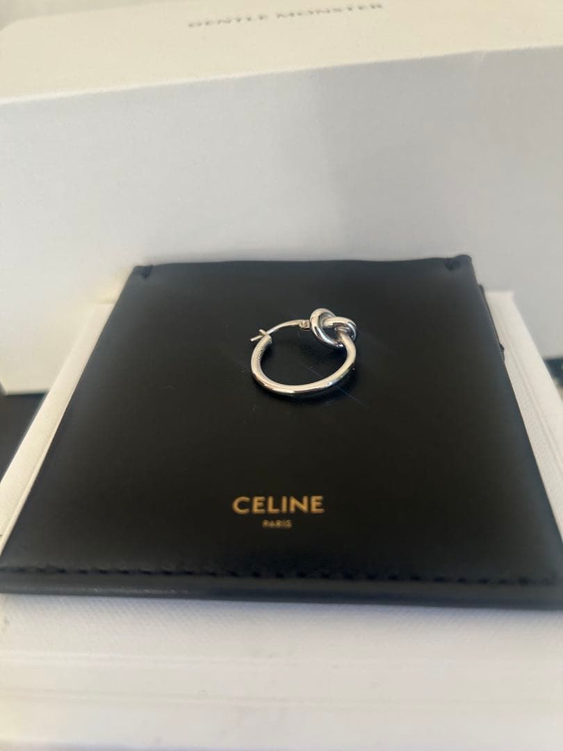 CELINE ノット スモールフープ / ロジウムフィニッシュ ブラス　セリーヌ