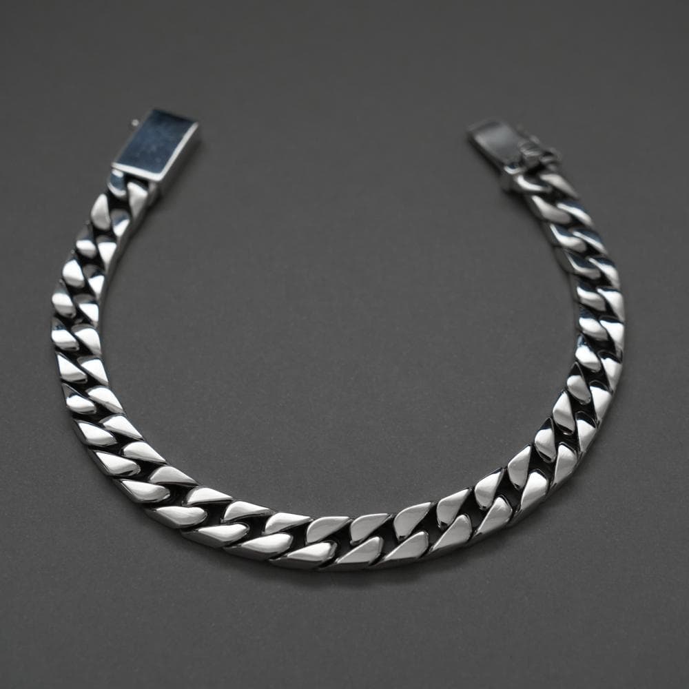 鑑定書付 重厚 シルバー 喜平チェーンブレスレット シルバー925