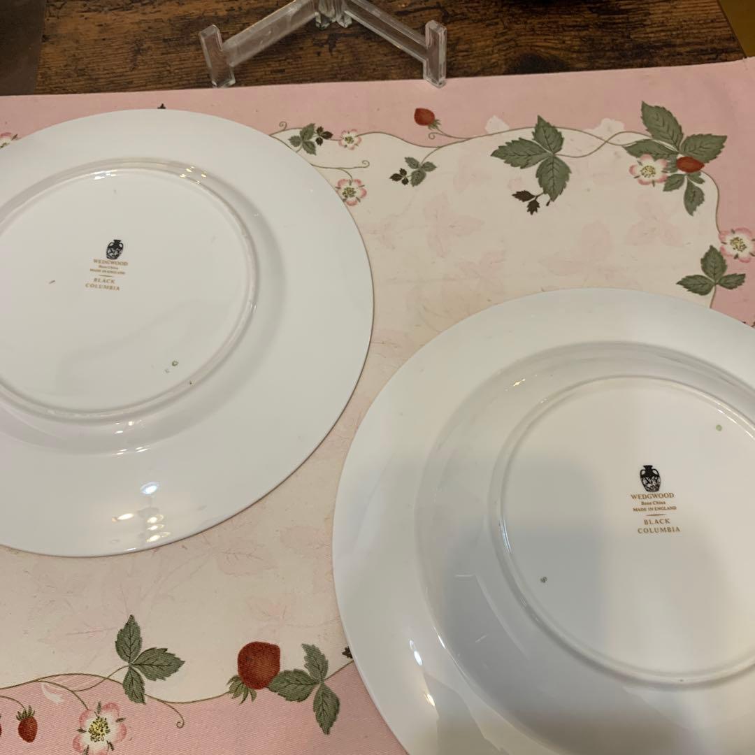 希少　ウェッジウッド　ブラック　コロンビア　22.5cmディナープレート パスタ
