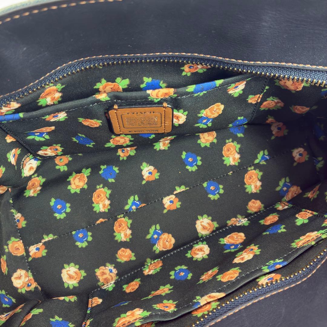 コーチ デニム スワッガー 2way ハンドバッグ ショルダーバッグ 花柄