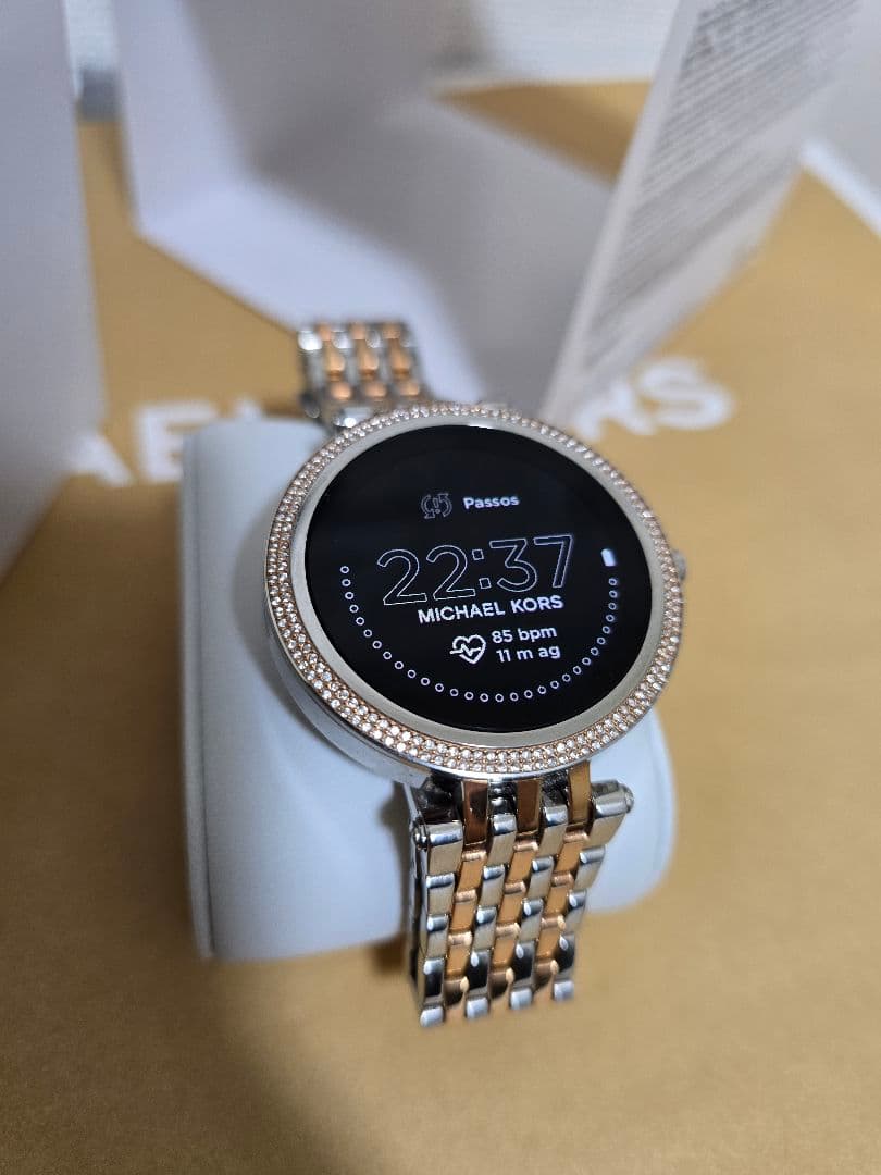 MICHAEL KORS デジタル腕時計 シルバー/ローズゴールド