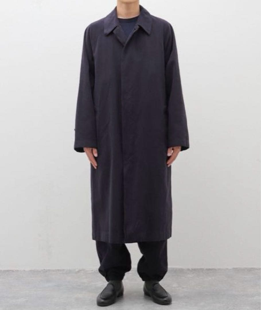 24AW comoli コモリ　製品染バルカラーコート　ネイビー　1