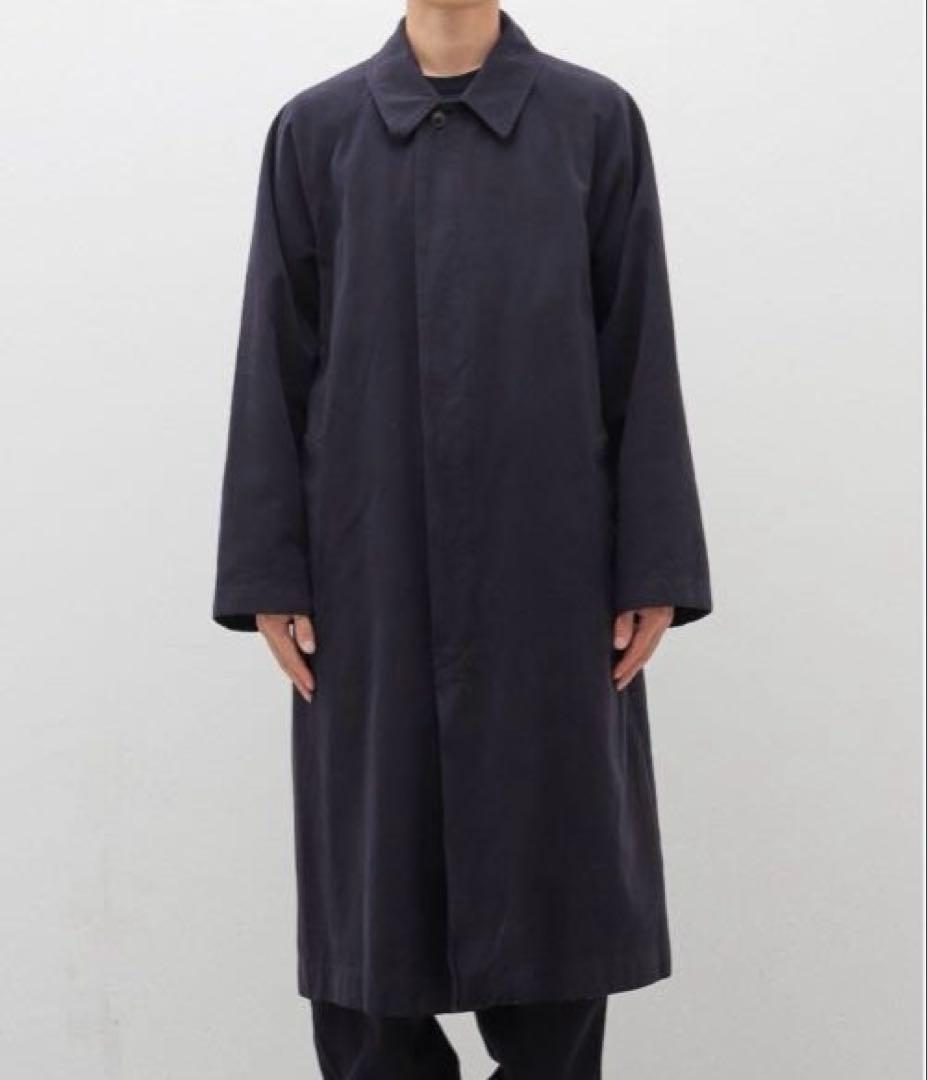 24AW comoli コモリ　製品染バルカラーコート　ネイビー　1
