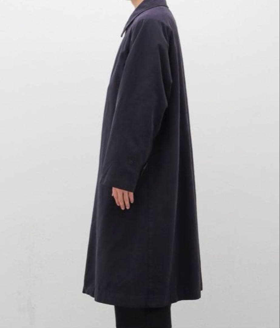 24AW comoli コモリ　製品染バルカラーコート　ネイビー　1