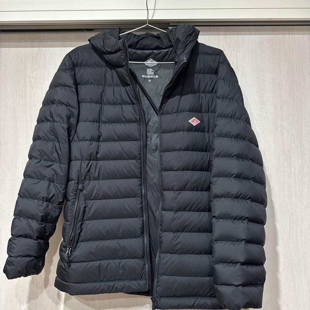 DANTON ミドルダウンフードジャケット ブラック XLサイズ