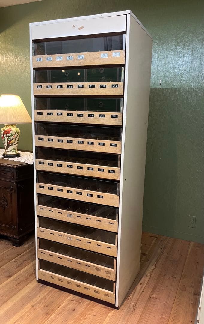 ミシン糸ケース 特大 収納棚 昭和レトロケース 当時物 アンティーク インテリア