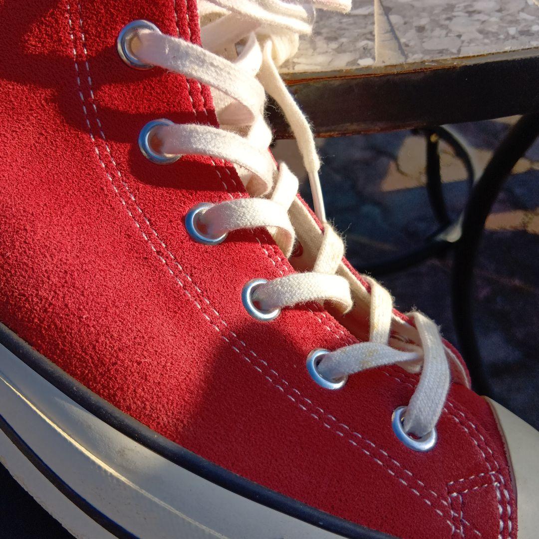 スエード素材　日本製CONVERSE ALL STAR ハイカットスニーカー 赤