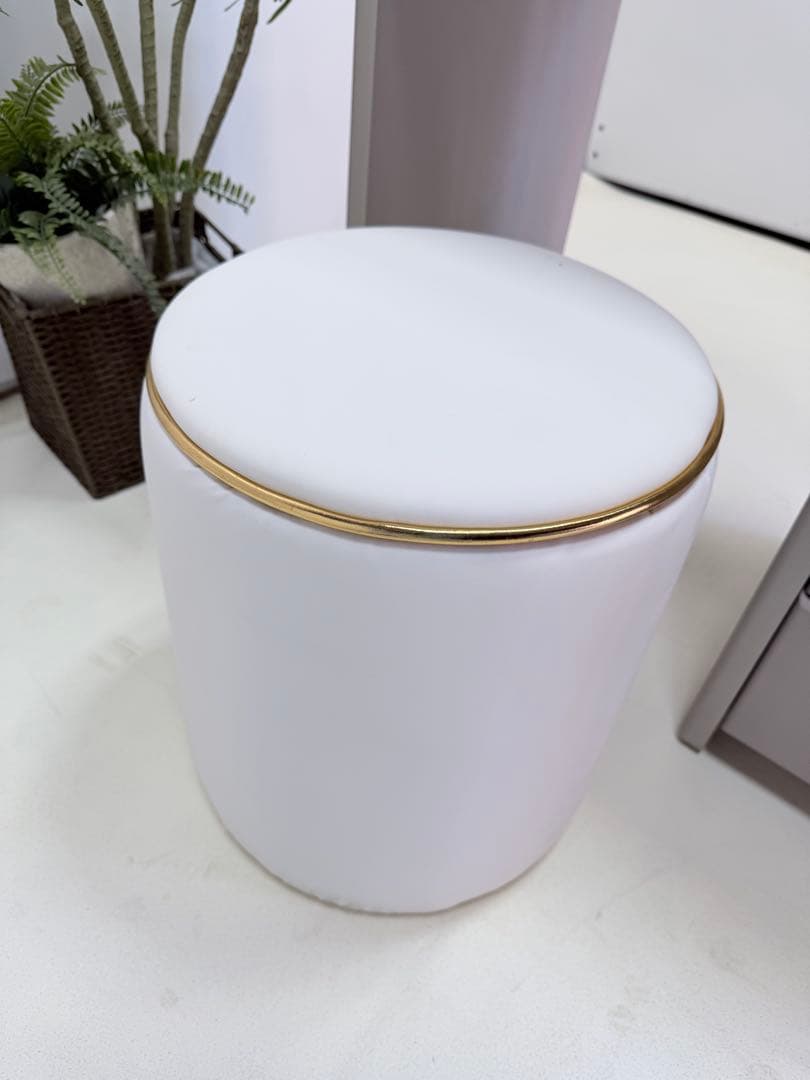 鏡台 ドレッサー おしゃれ 北欧風｜LEDライト付きミラー＆スツールセット伸縮式