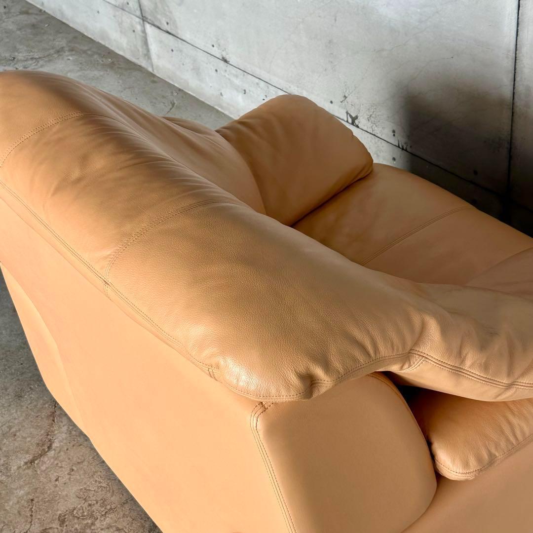 マルニ木工 maruni レザーソファ 1P✦ベージュ 本革 リラックスチェア