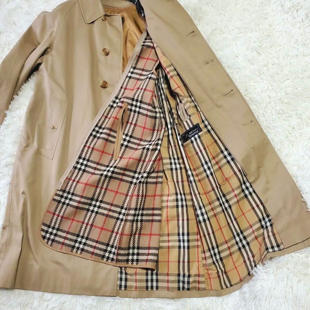 【ロング丈】バーバリー トレンチコート ライナー付 総裏チェック メンズ L