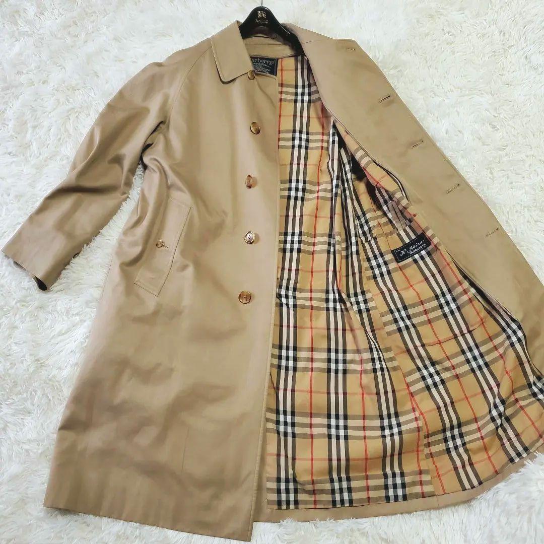 【ロング丈】バーバリー トレンチコート ライナー付 総裏チェック メンズ L