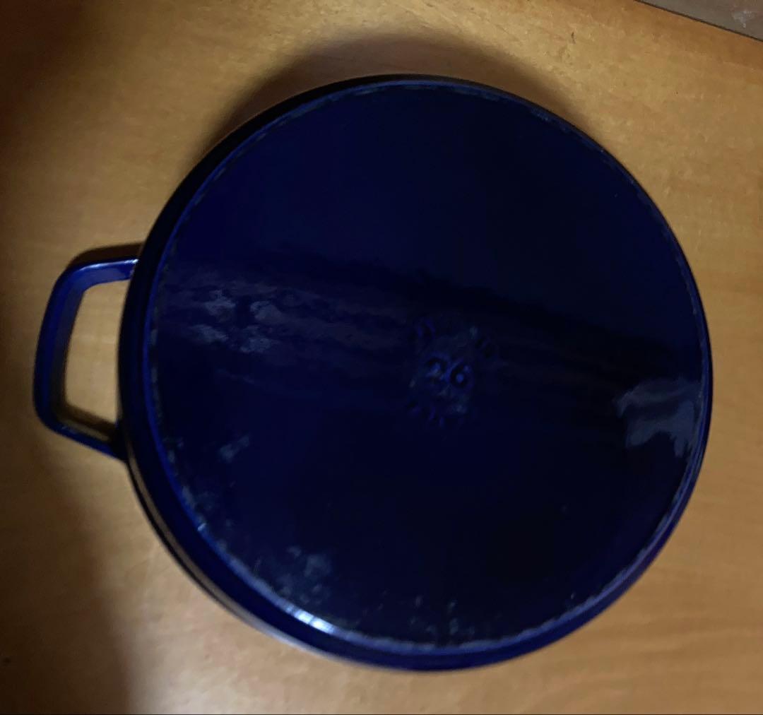 ストウブ鍋26cm LA COCOTTE ネイビーブルー 両手鍋
