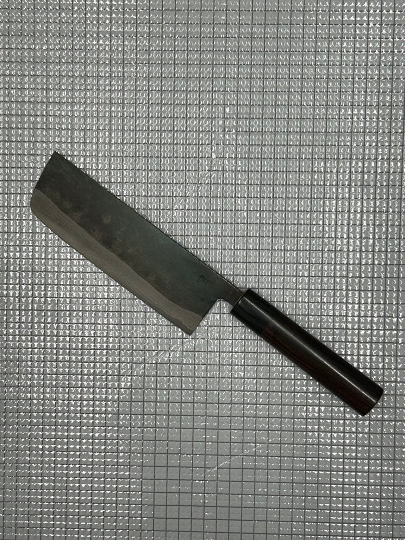 仙助 包丁 菜切 菜切包丁 165mm 安来鋼青紙２号 紫檀シノギ柄 ①