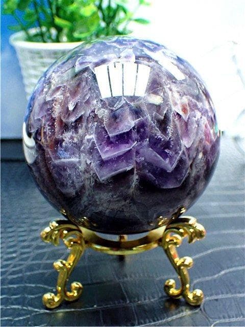 天然～愛の守護石～夢幻紫水晶アメジスト丸玉B89G1/167G04D