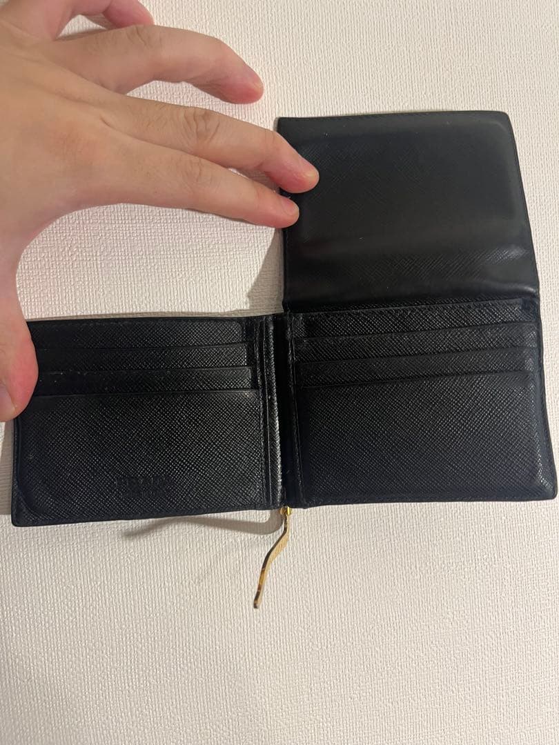 PRADA /ブラックレザー/マネークリップ