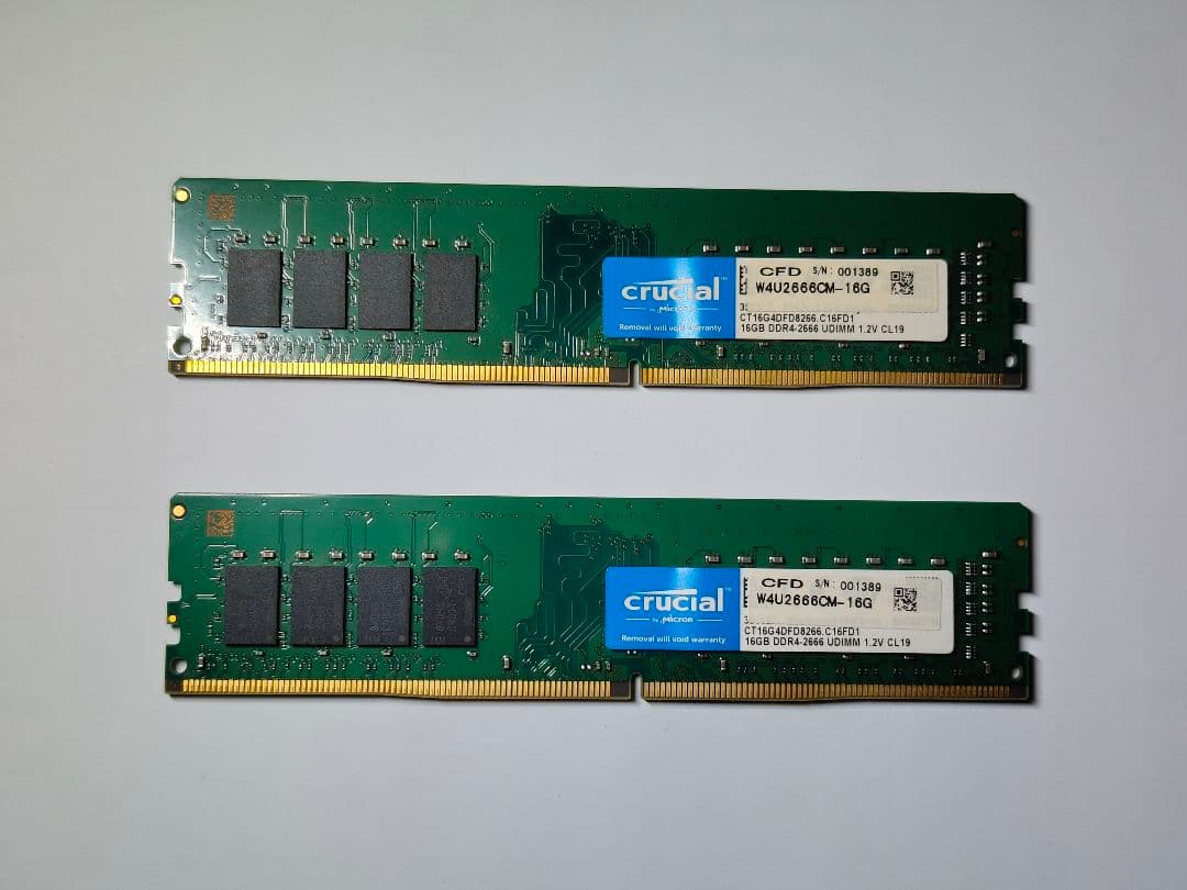 crucial W4U2666CM-16G 2枚 CFDメモリ32GB