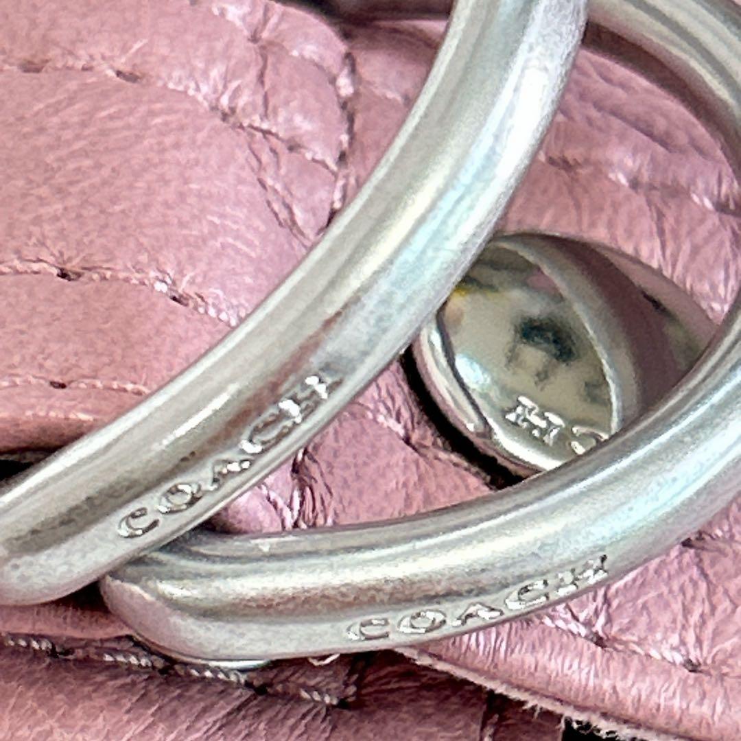 希少✨COACH クロップドパンツ＆キュロット ラムレザー ピンク M 極美品