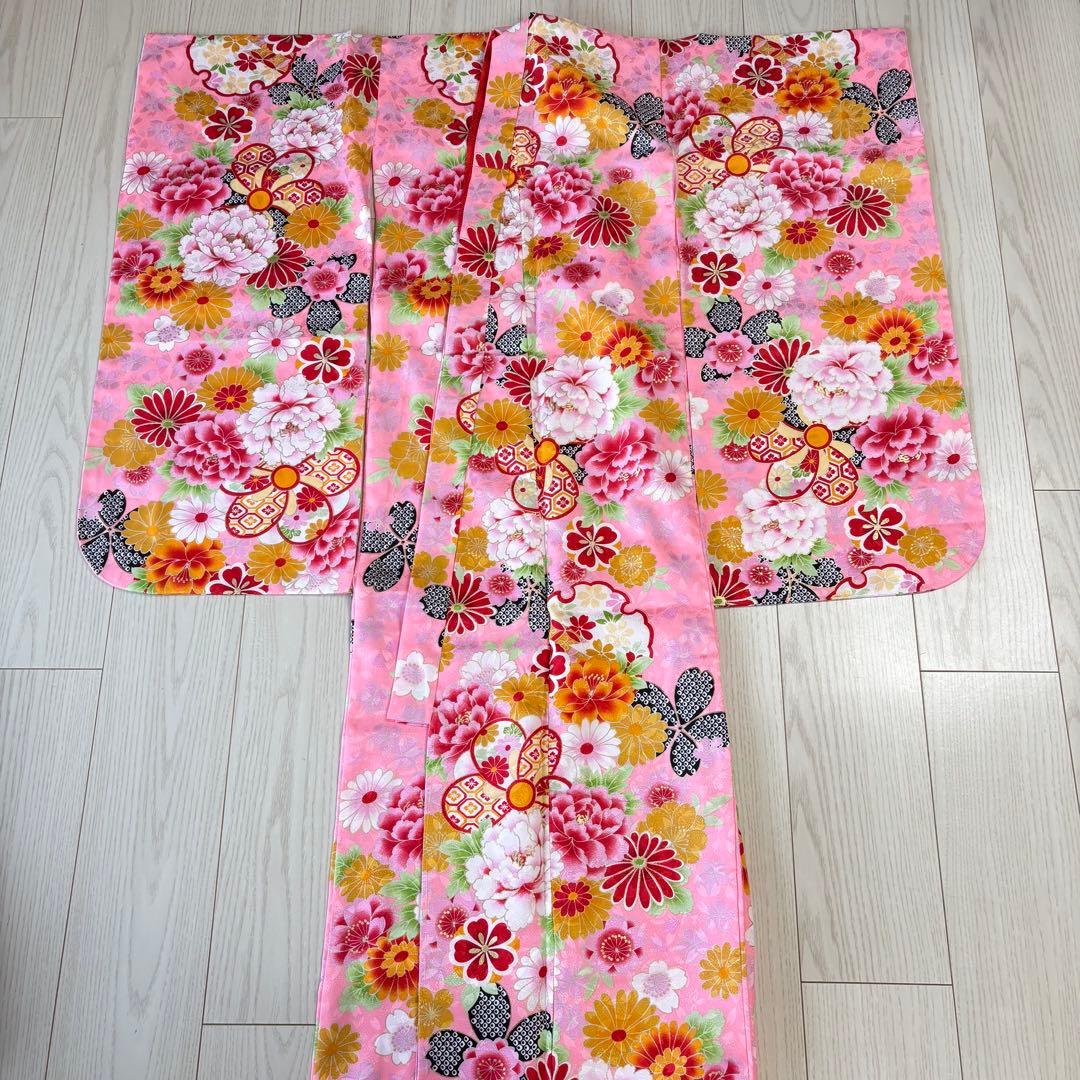 七五三 子供　着物　ピンク　美品　襦袢つき　７歳　13参り