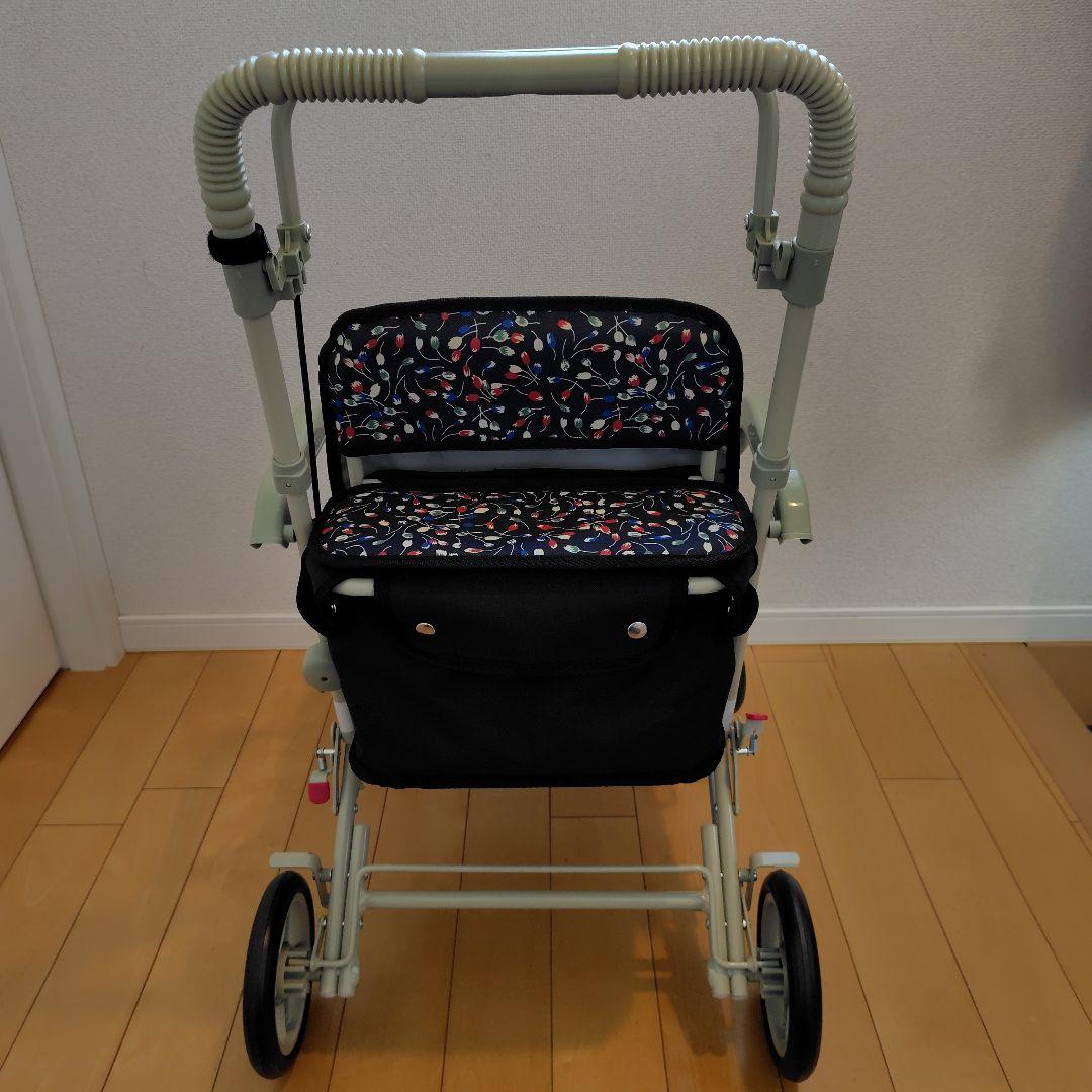 島製作所 シルバーカー マーチS 小花ブラック