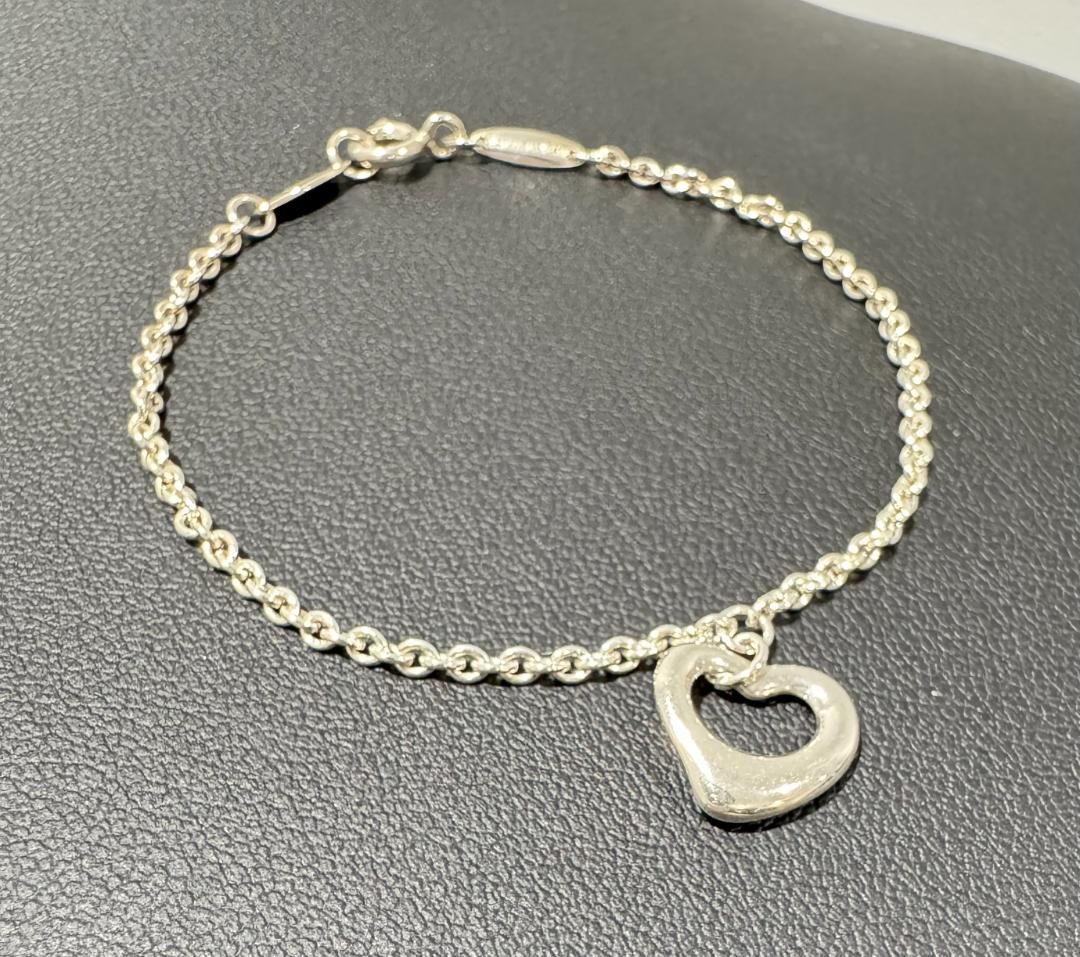 極美品★ティファニー　オープンハートブレスレット SV925 箱保付き