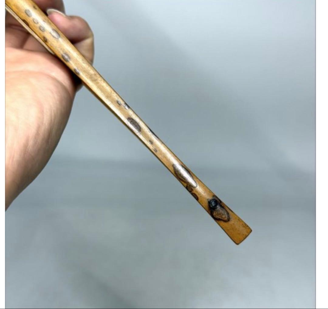 時代物 旧家整理品 扇子 斑竹扇骨 紙本肉筆 金夢石在銘、在印有り 古物保証