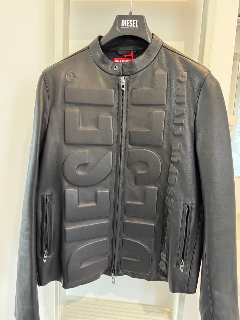 DIESEL シングルライダースジャケット 美品　ディーゼル　44 ラムレザー