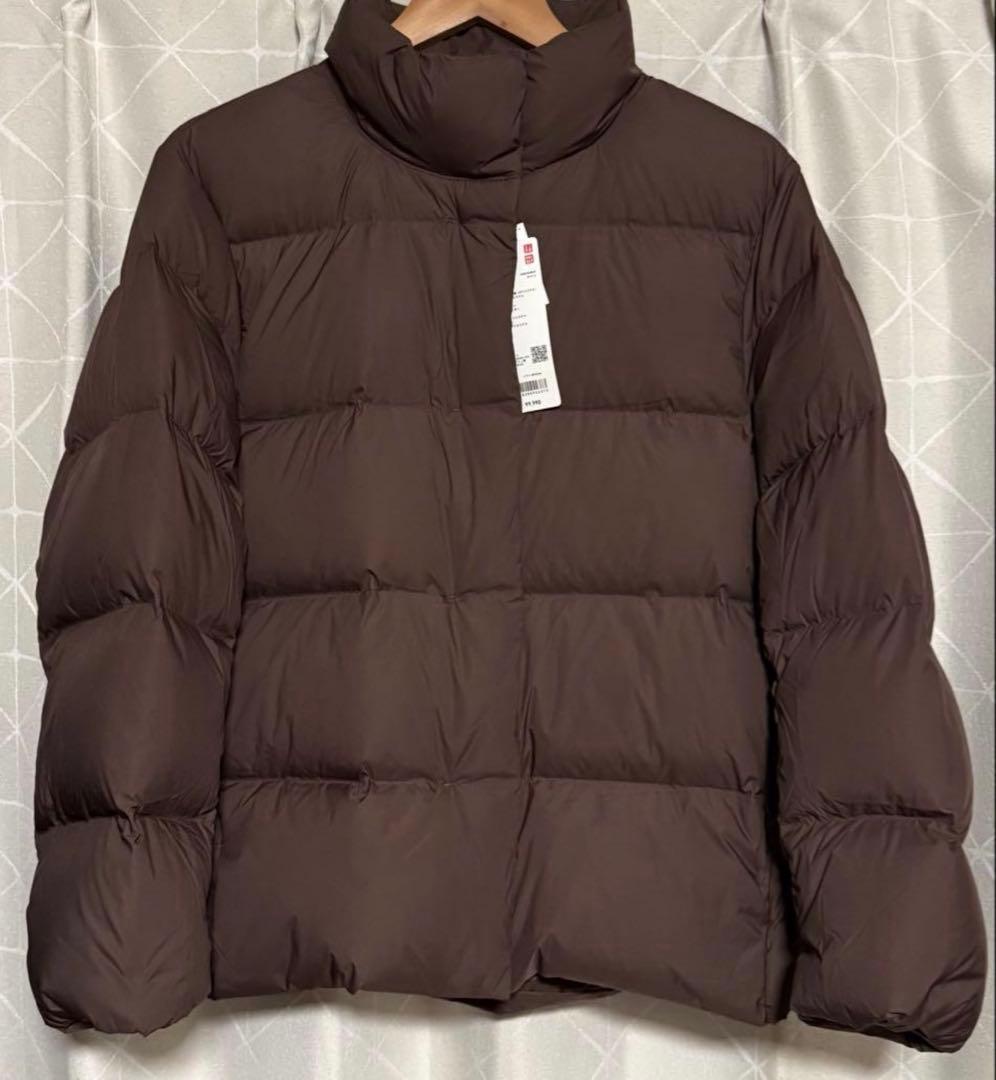 新品＊UNIQLO ユニクロ パウダーソフトダウンジャケット ブラウン Lサイズ