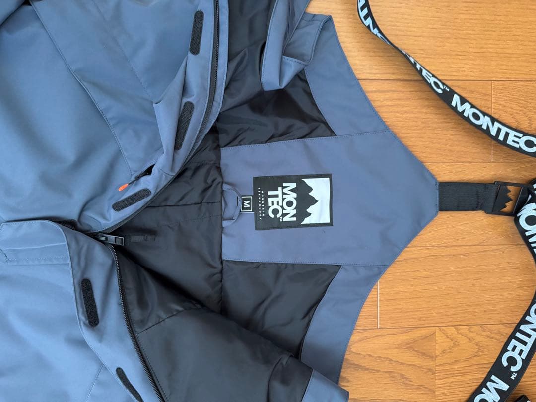 【美品】MONTEC スノーボードビブ「FAWK」スチールブルー サイズM