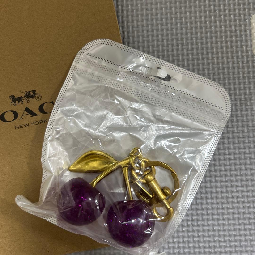 新品★coachチェリー バッグチャーム　キーホルダー