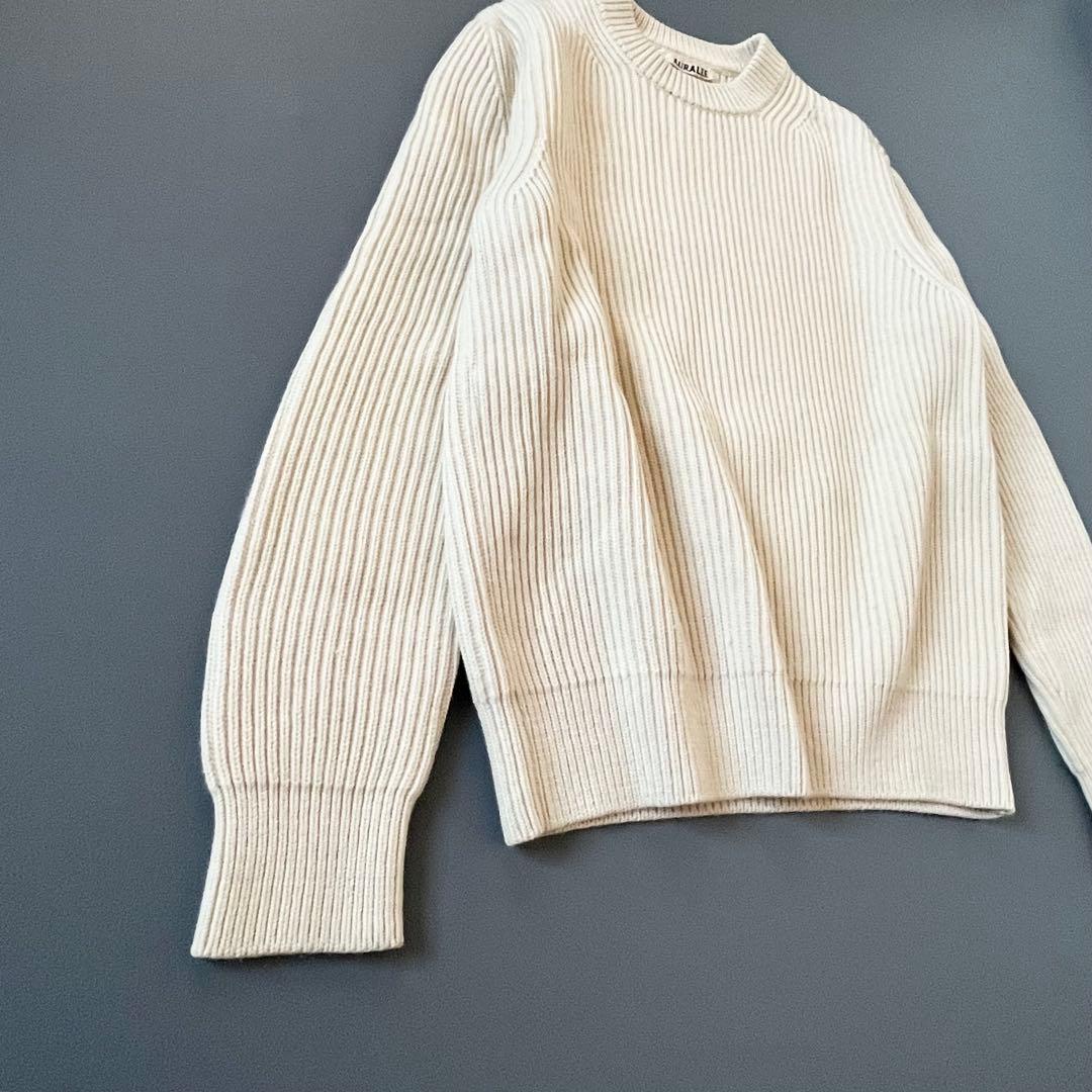美品＊AURALEE　ウールカシミヤリブニット　オーラリー