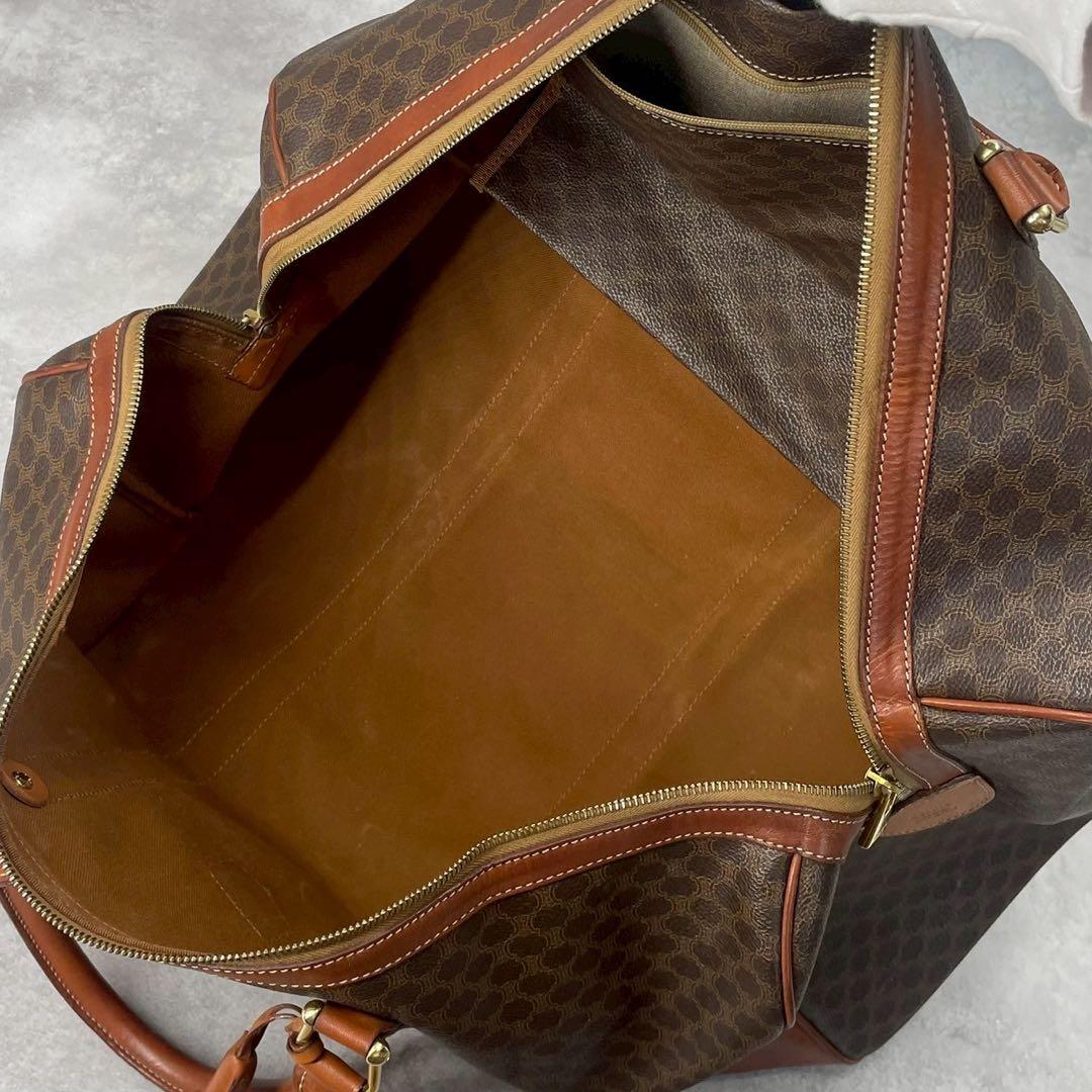 【大容量/美品】セリーヌ　ボストンバッグ　マカダム　レザー　ゴールド金具　南京錠