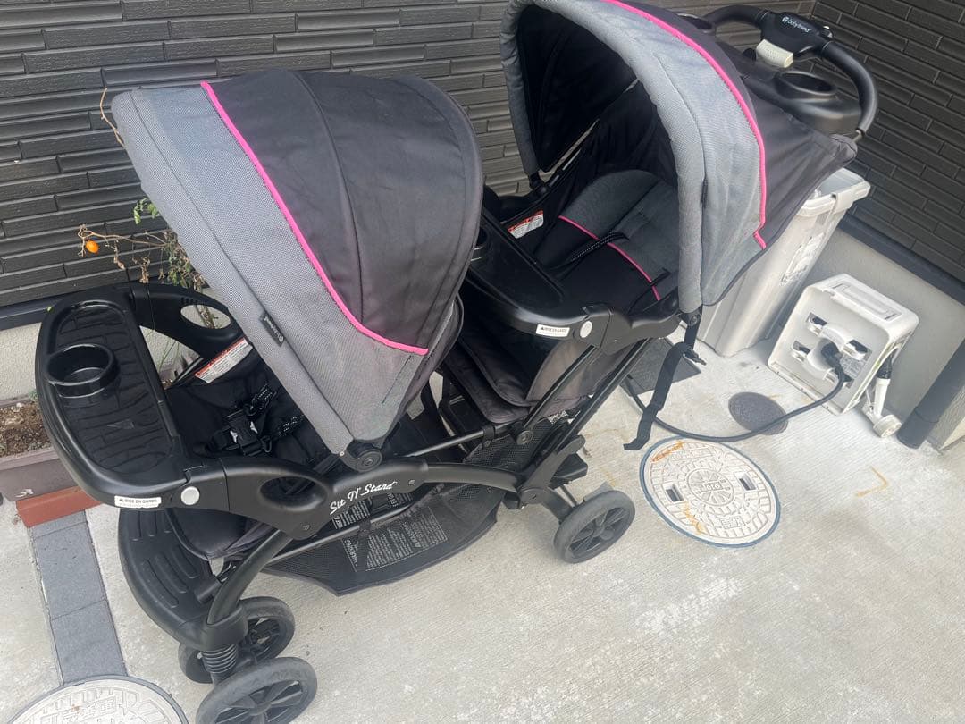 日本育児　2人乗り　ベビーカー　神奈川　baby trend 折り畳み　引き取り