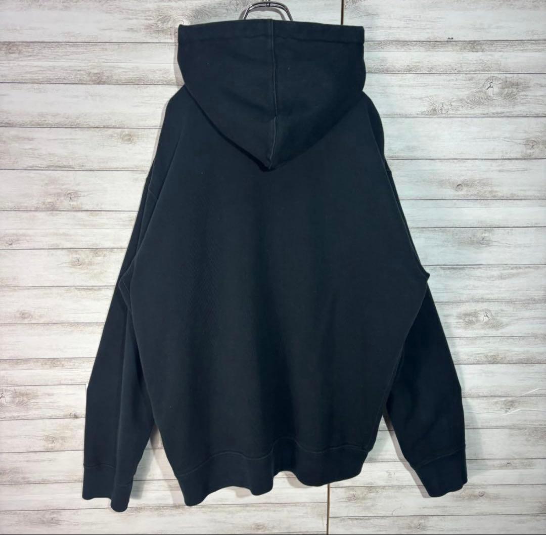 ポロラルフローレン　裏サーマル ジップパーカー 刺繍ロゴ XXL ブラック