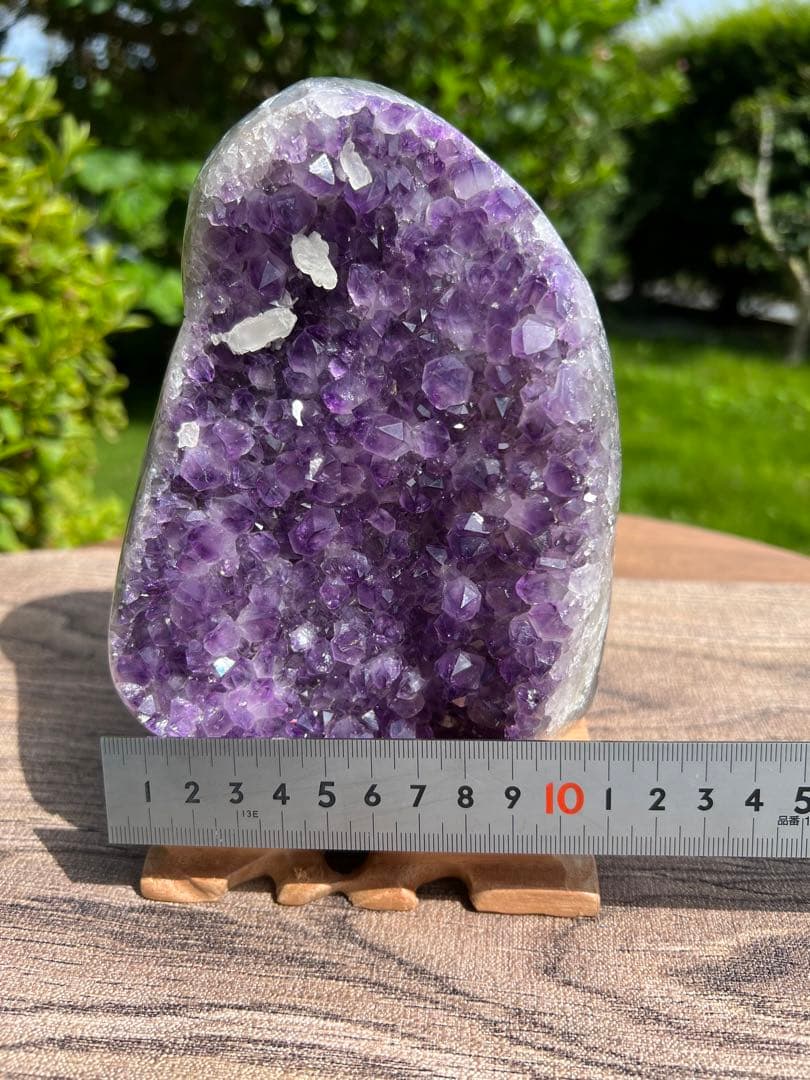 217 高品質アメジストドーム クラスター カルサイト共生　ウルグアイ産